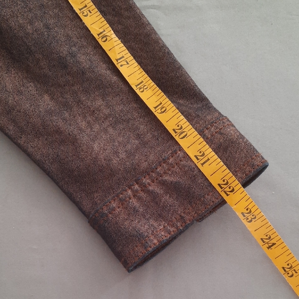 Diane Gilman Dark Brown Embellished Jean Jacket - Size S - Picture 10 of 11